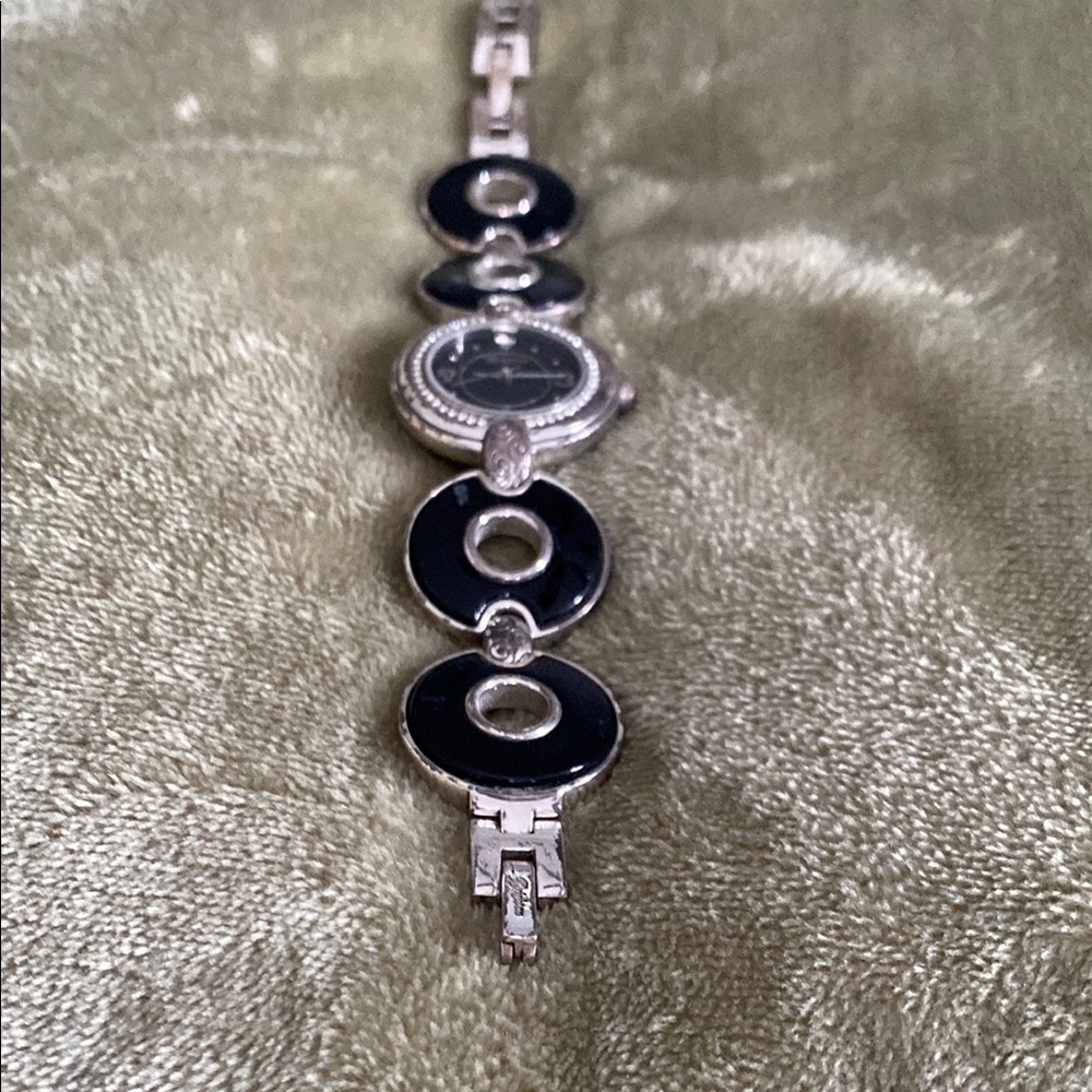 Brighton Black and Silver Circle Watch